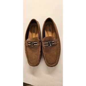 Curt & Larson Victory-Y Mens Tan Brown Driving Loafers Size 7M Metal V Detail